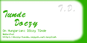 tunde doczy business card